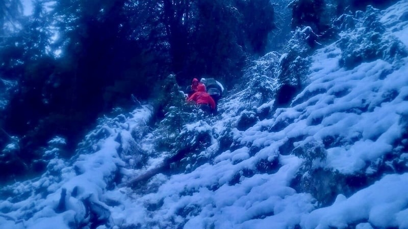 A German man had to be rescued near Gröbming on Saturday afternoon. (Bild: Bergrettung Steiermark)