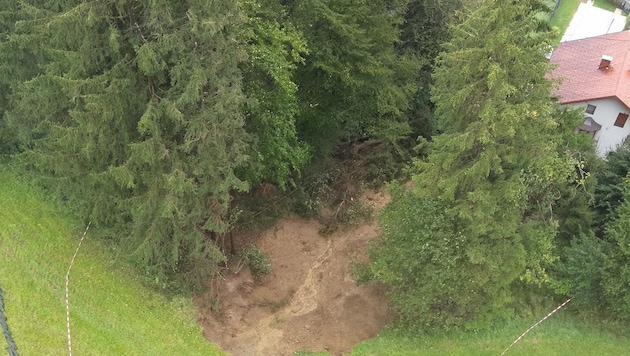 Die Mure ging Sonntagfrüh ab. (Bild: FF Frankenmarkt, FF Wilding-Mühlberg)