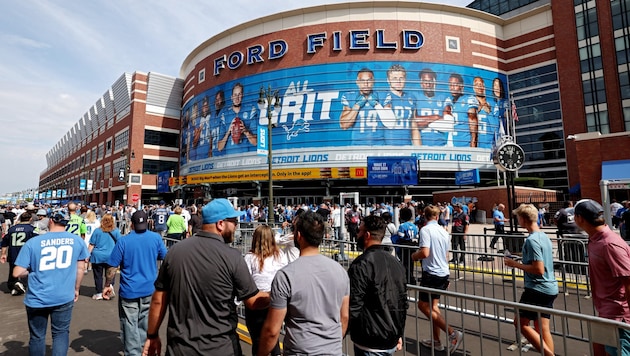 Ford Field in Detroit: the home of the Lions (Bild: AFP/APA/Getty Images via AFP/GETTY IMAGES/Gregory Shamus)