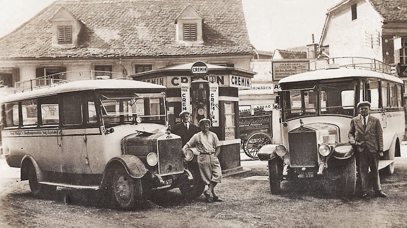 Tankstelle am Grazer Dietrichsteinplatz / Ecke Schörgelgasse, 1930 (Bild: Styria Verlag)