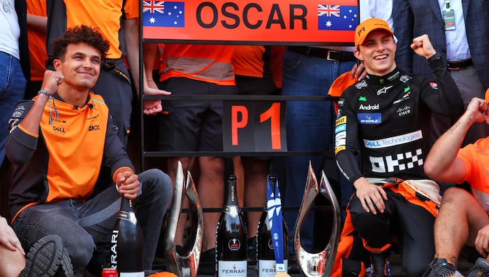 Wer ist hier die Nummer 1? Oscar Piastri (re.) und Lando Norris halten bei je zwei Siegen.