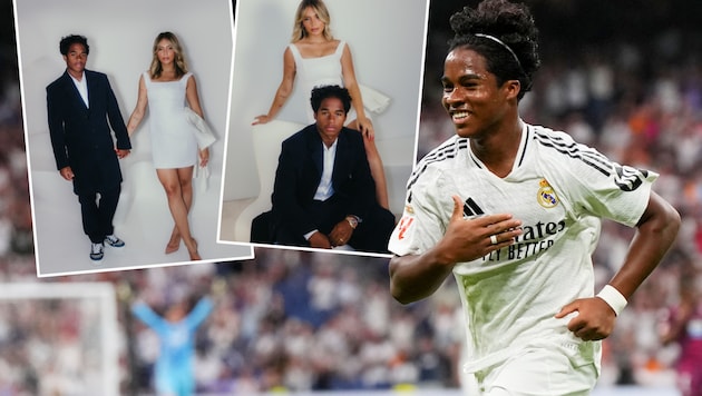 Real youngster Endrick has got married. (Bild: AP/Manu Fernandez, instagram.com/endrick)