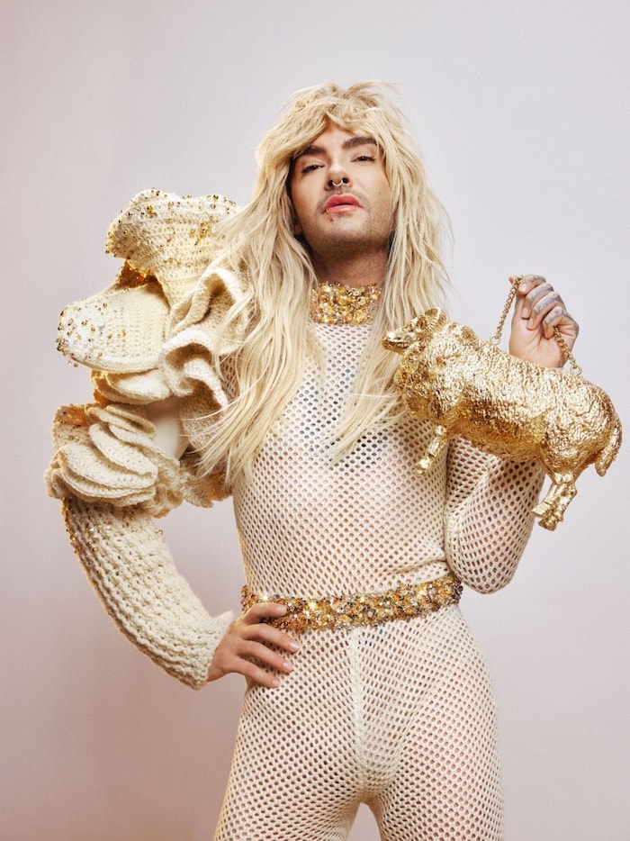 Bill Kaulitz with products from gay sheep