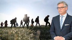 Menschenleben statt Budget: Magnus Brunner übernimmt als EU-Kommissar die Migrations-Agenden. (Bild: Krone KREATIV/Ajdin Kamber – stock.adobe.com, HELMUT FOHRINGER / APA / picturedesk.com)