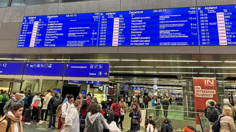 Many tracks are still closed and there was chaos at the stations. (Bild: APA/ERNST WEISS / APA / picturedesk.com)