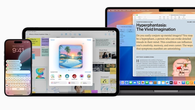 Mit iOS 18.1 will Apple ab dem kommenden Monat erste KI-Funktionen einführen. (Bild: Apple)