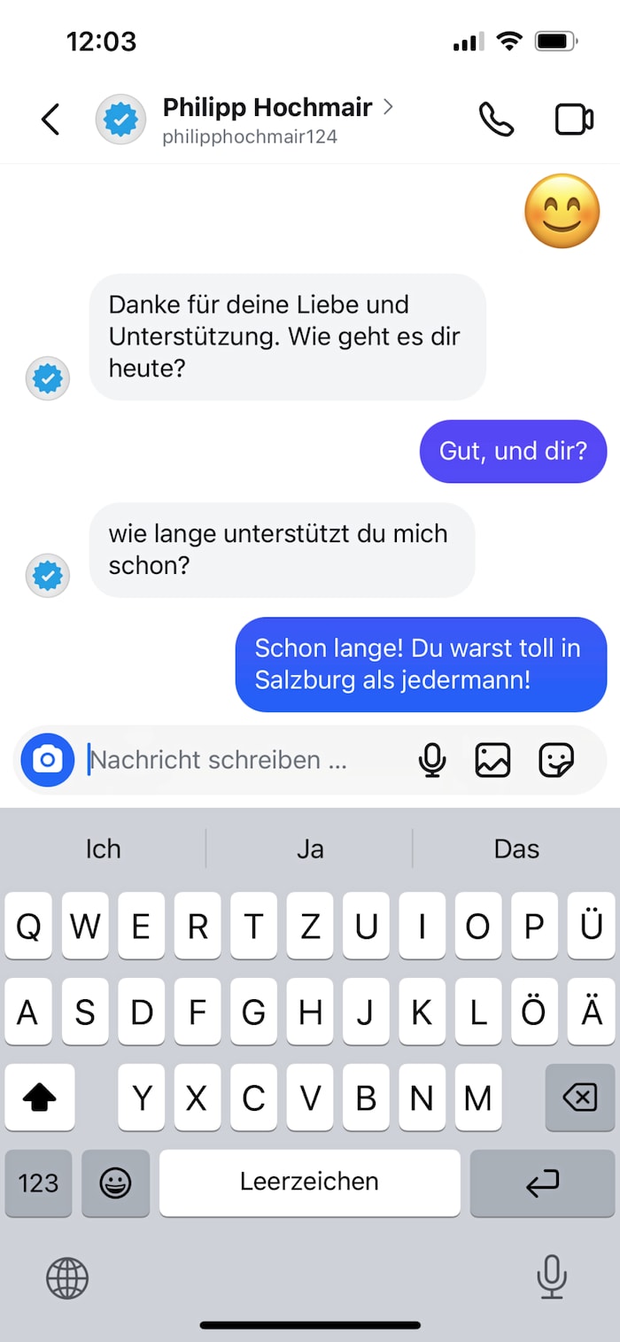 Über Instagram ködern die Betrüger Hochmair-Fans