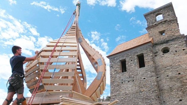 Die Zwiebel der Burgkapelle von Glanegg wurde wieder hergestellt – fünf Führungen verraten am Tag des Denkmals, am Sonntag, 29. September, mehr - ab 10.30 Uhr alle zwei Stunden bis 18.30 Uhr. (Bild: Burgverein Glanegg)