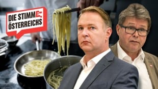 Die Mehrheit der Österreicher spricht sich für ein warmes Mittagessen in der Schule aus. Babler nimmt sich Schweden zum Vorbild. Polaschek sprach mit den Schulerhaltern.  (Bild: Krone KREATIV/APA/ROLAND SCHLAGER, Imre Antal, SEPA Media/Michael Indra)