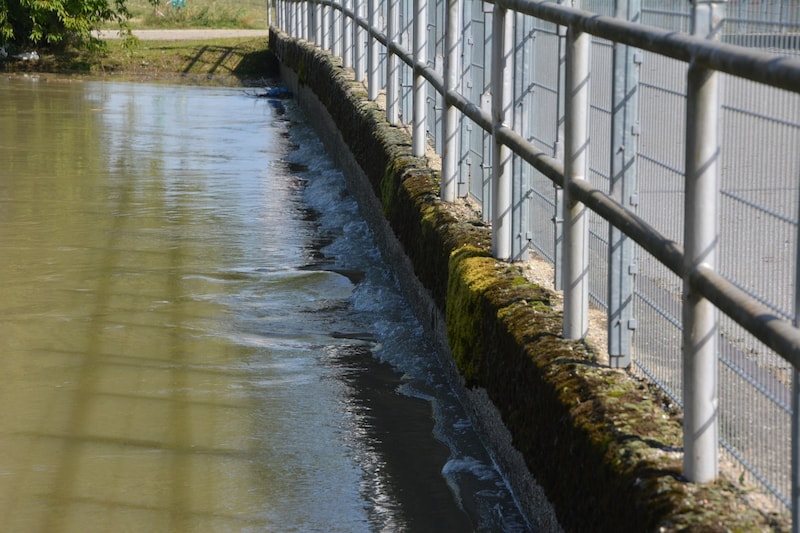 Das Wasser hat die Brücke in Zurndorf erreicht.  (Bild: Charlotte Titz)