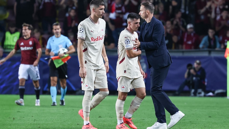 Pepijn Lijnders had to console his players. (Bild: GEPA)