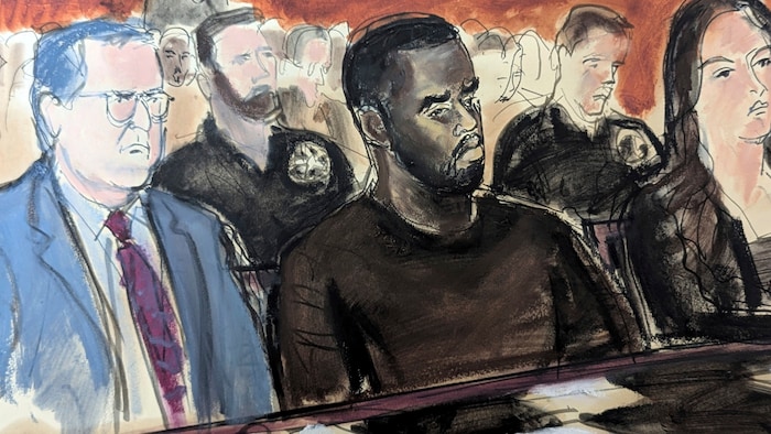 Sean Combs at a detention hearing where an application for bail was rejected by the court.
