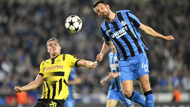 Marcel Sabitzter (l.) won with Dortmund against Brugge. (Bild: GEPA/GEPA pictures)