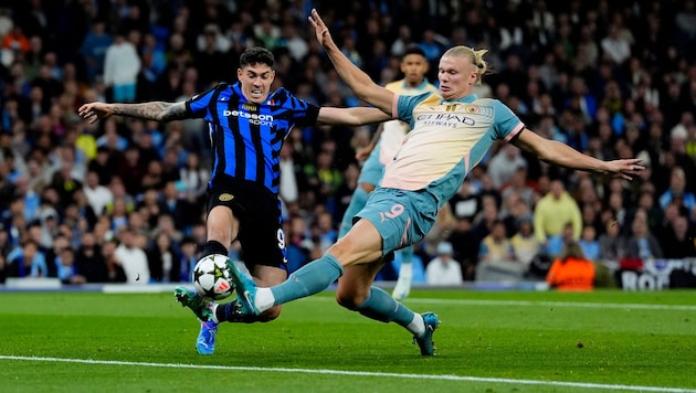 Erling Haaland (right) remained pale against Inter. (Bild: PA Wire)