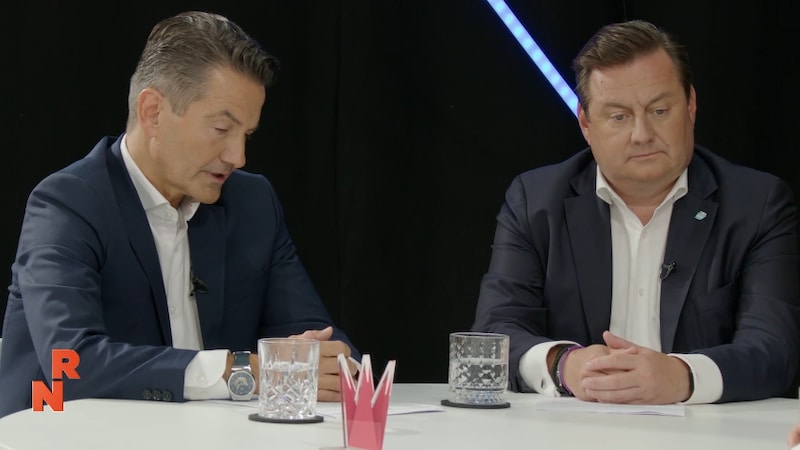 ORF-General Roland Weißmann und Kurt Egger (ÖVP) (Bild: krone.tv)