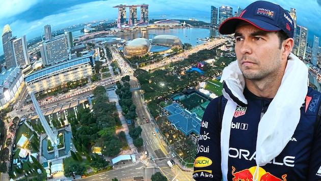 Traumkulisse ist in Singapur garantiert. Über Checo Perez wird viel diskutiert. (Bild: AFP)