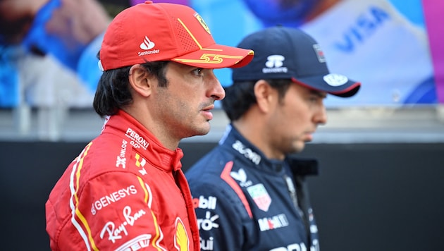 Alles geklärt zwischen Carlos Sainz (l.) und Sergio Perez (Bild: AFP/APA/ANDREJ ISAKOVIC)