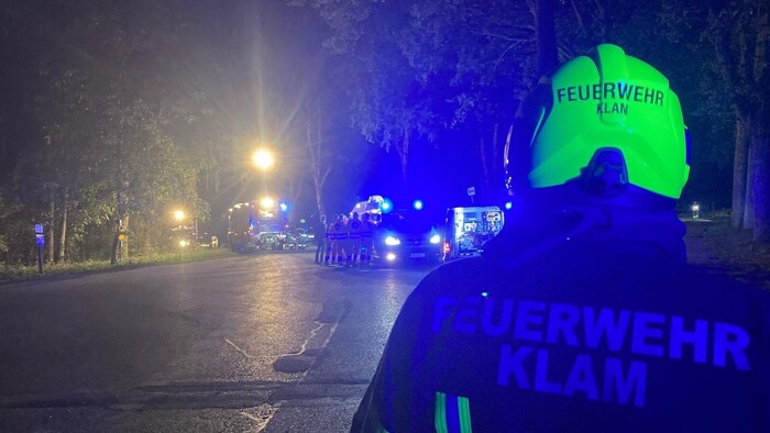 Two fire departments were in action for one and a half hours.
