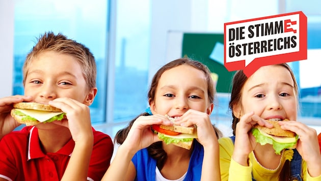 Gestärkt durch den oft anstrengenden Schulalltag mit der richtigen Jause. (Bild: Krone KREATIV)