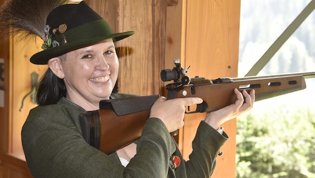 Sandra Etschbacher has presided over the Preber shooters since 2022. (Bild: ROLAND_HOLITZKY)