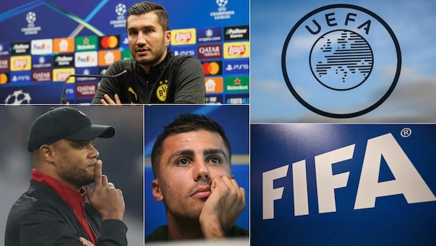 Is there now a threat of a strike by soccer stars? (Bild: AFP / SID)