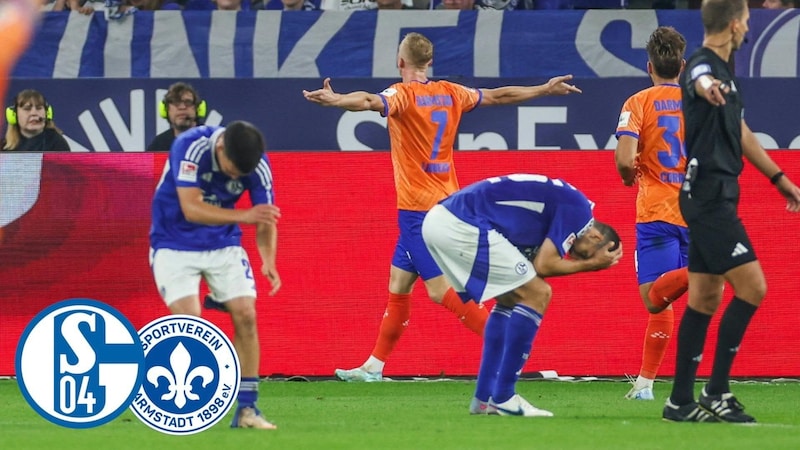 Pure madness at Schalke 04 against Darmstadt 98 ... (Bild: AFP / SID)