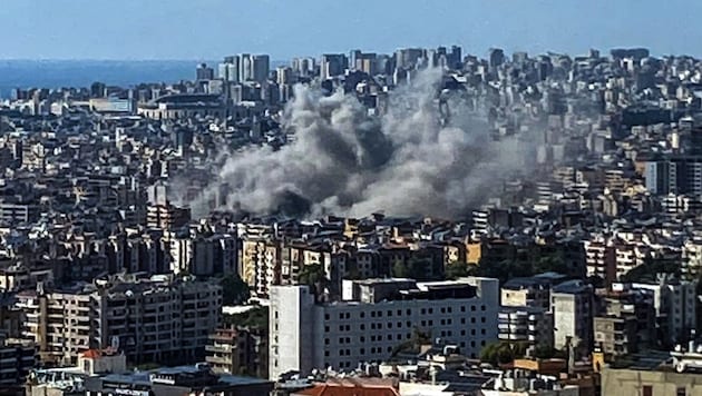 Israel had overrun Lebanon with air strikes on the Hezbollah leadership. (Bild: AFP)