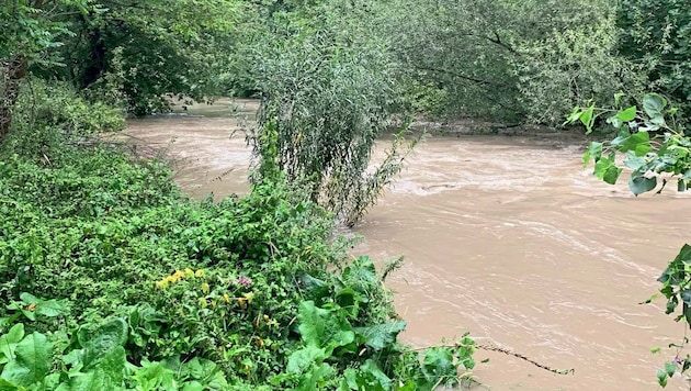 Hochwasser: Trotz großer Regenmassen hielten an der Leitha die Dämme und Überflutungen konnten vermieden werden. (Bild: APA/LANDESFEUERWEHRKOMMANDO BURGENLA / APA / picturedesk.com)