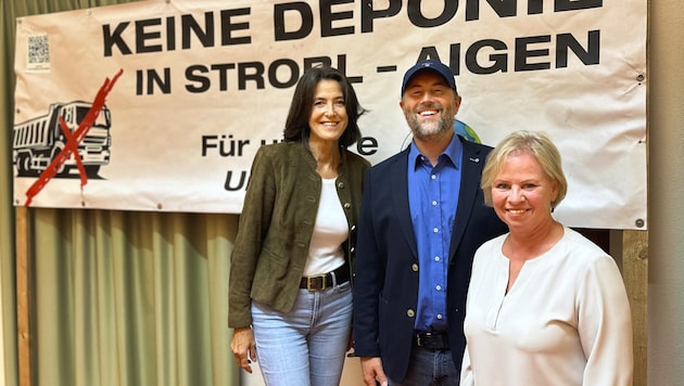 Ursula Piatnik, Othmar Berner and Brigitte Kerbler from the citizens' initiative hope to be able to avert the plans after all. (Bild: Kurt Reitsamer)