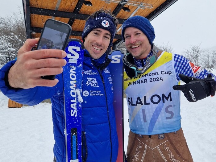 Soon also opponents in the World Cup: Muffat-Jeandet (left) and Leitgeb