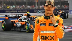 Lando Norris fuhr in Singapur allen auf und davon. (Bild: AP/Vincent Thian, GEPA)