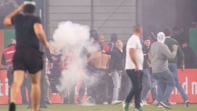 According to sports historian Matthias Marschik, the violence problems surrounding the Vienna derby will not disappear any time soon. (Bild: GEPA pictures)