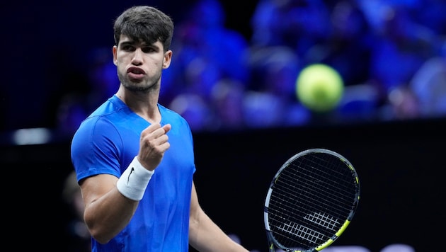 Carlos Alcaraz defeated Taylor Fritz. (Bild: AP ( via APA) Austria Presse Agentur/ASSOCIATED PRESS)