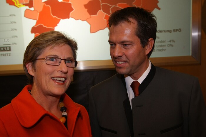 Für Haiders BZÖ traten in Oberösterreich seine Schwester Ursula Haubner und Rainer Widmann an: ...