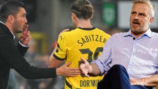Marcel Sabitzer (Mitte) ließe sich von Nuri Sahin (li.) lieber woanders aufstellen. Didi Hamann ...