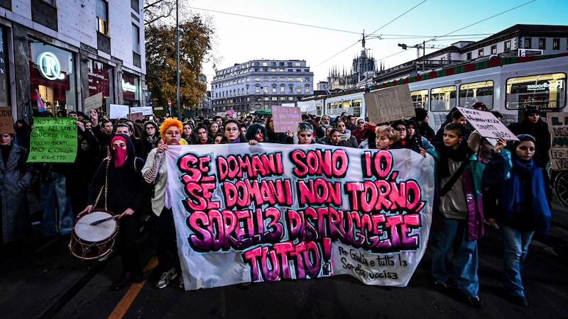 The "Guilia case" caused a sensation in Italy and led to numerous protests against violence against women. (Bild: AFP)