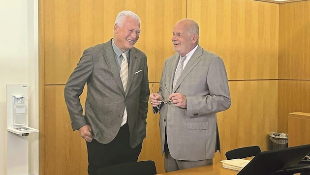 Toni Polster with his lawyer Manfred Ainedter. (Bild: Pratschner)