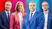Die letzten Duelle bestritten Andreas Babler und Beate Meinl-Reisinger sowie Karl Nehammer und ...