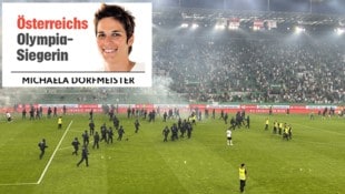 Michaela Dorfmeister schreibt in ihrer Kolumne über die Derby-Randale. (Bild: APA/EDGAR SCHÜTZ)