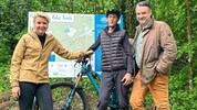 Auch die Beschilderung am Falkenberg ist bereits abgeschlossen: Stadträtin Wassermann, Krische ...