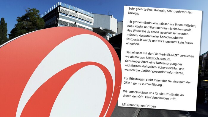 Im ORF-Zentrum am Küniglberg gibt's vorerst nur Notversorgung.