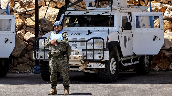 Ein UNO-Soldat im Libanon