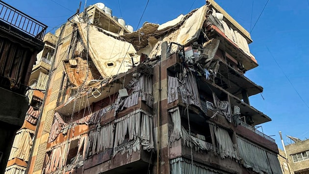 Qbaisi is said to have last been in this house - a "precise" attack from Israel is believed to have killed him. (Bild: AFP/Anwar AMRO)