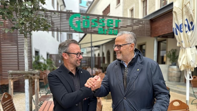 Freuen sich schon auf den Fasching im Gösser: Robert Vögel und Roland Frühstück. (Bild: ÖVP Bregenz)