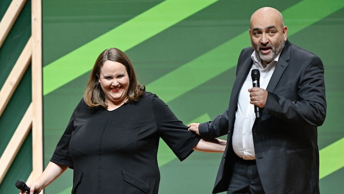 From the left: Ricarda Lang and Omid Nouripour (Greens)