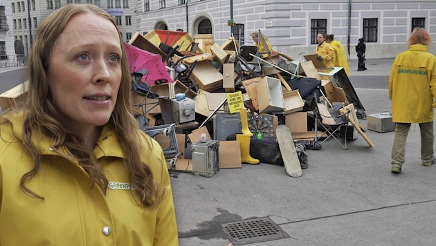 Greenpeace protest for more climate protection (Bild: Krone KREATIV/krone.tv)