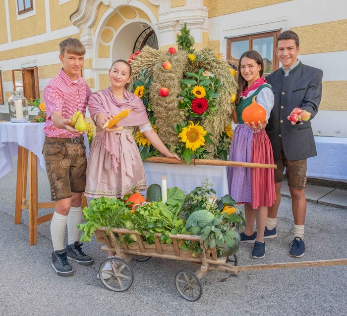 Die Landjugend zelebriert wie jedes Jahr den Erntedank – am Bild in Kirchdorf an der Krems.
