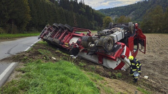 The truck sustained considerable material damage