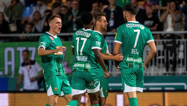 SK Rapid celebrated a must-win against Donaufeld in the Cup. (Bild: GEPA pictures)