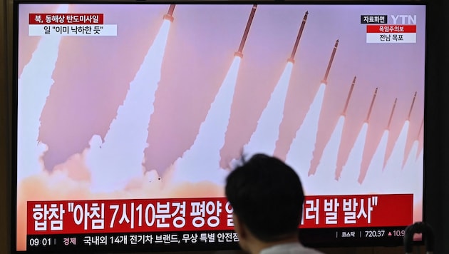 Ein Raketentest in Nordkorea (Bild: APA/AFP )